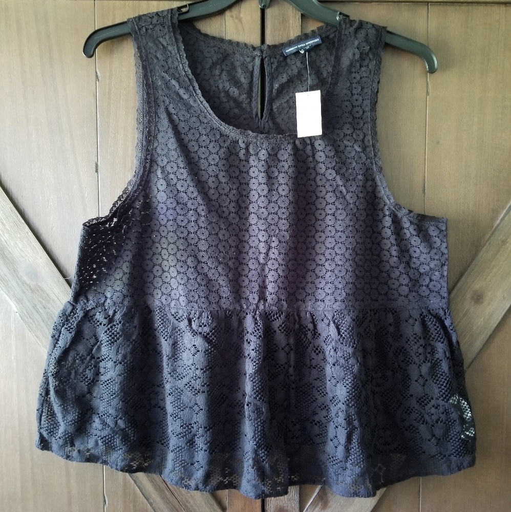 American Eagle black peplum top